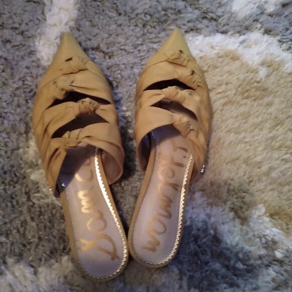 Sam Edelman Shanti Knotted Trim Pointed Toe Slide Mules Tuscan Yellow 8.5 - Picture 6 of 10